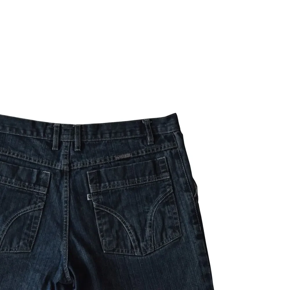 Vintage Y2K Dark Wash Men's Denim Shorts Size Medium